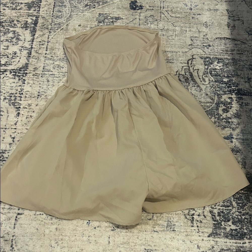 SHEIN Beige Strapless Dress